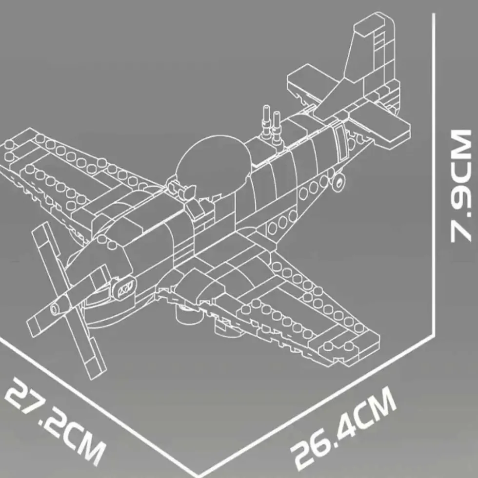 Klocki Mould King 24068 P-51D Mustang, 396 elementów