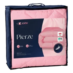 Kołdra Pierze 160 x 200 cm AMW, kacze pierze i puch, różowa