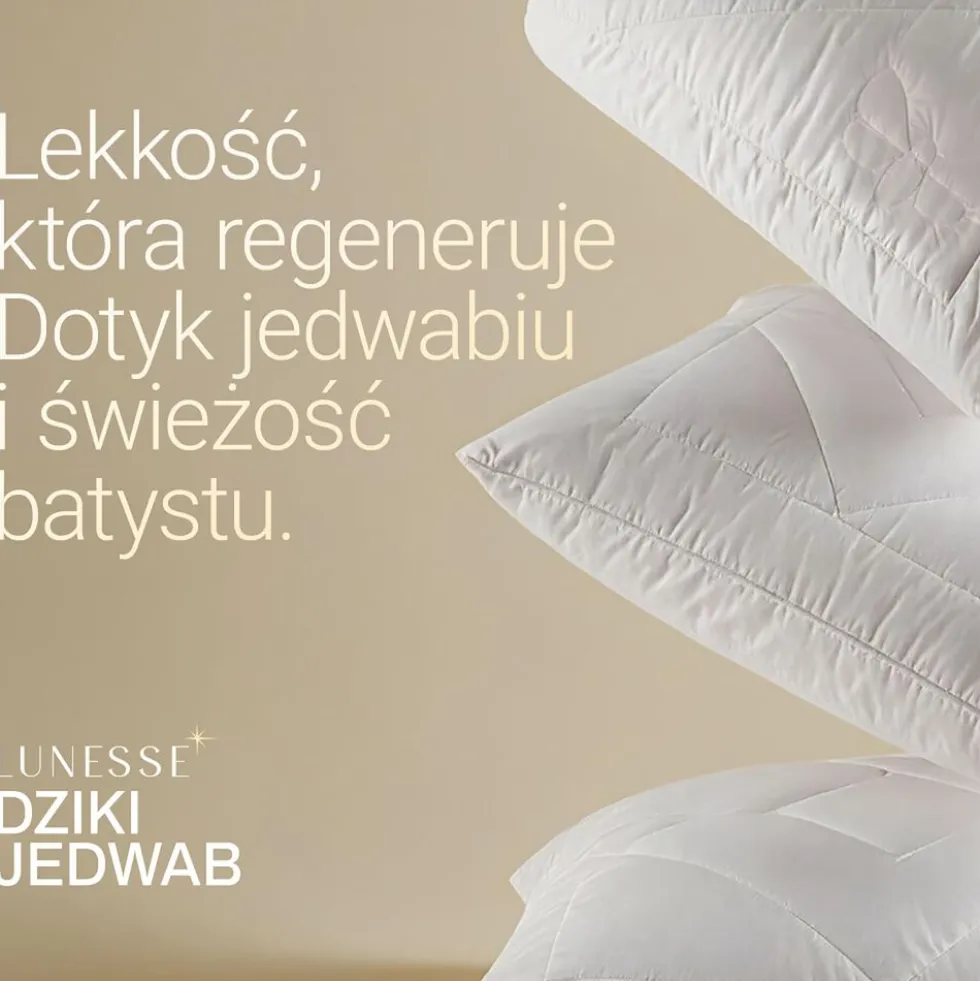 Kołdra 220 x 200 cm Lunesse Dziki Jedwab, biała
