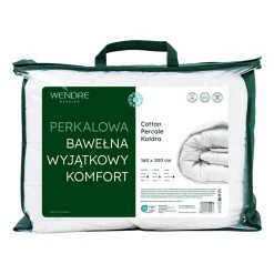 Kołdra 160 x 200 cm Wendre Cotton Percale, biała