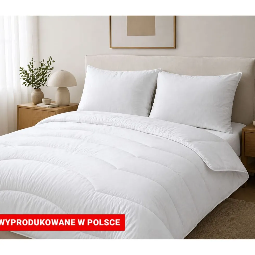 Kołdra 160 x 200 cm Wendre Cotton Percale, biała