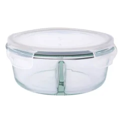 Komplet 2 szklanych pojemników Altom Design, 950 ml, 2 komory, okrągłe