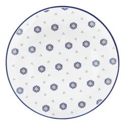 Komplet 4 talerzy na ciasto Tadar Folklor, 24 cm, białe