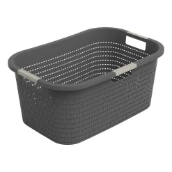 Kosz na pranie Rotho Country, 40 L, czarny