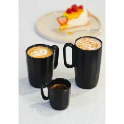 Kubki ceramiczne do espresso Vialli Design Fuori, 80 ml, 2 sztuki, czarne