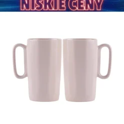 Kubki ceramiczne z uchem Vialli Design Fuori, 330 ml, 2 sztuki, różowe