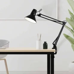 Lampa biurkowa Sanico Goldlux Worker, E27, mocowana do blatu, czarna