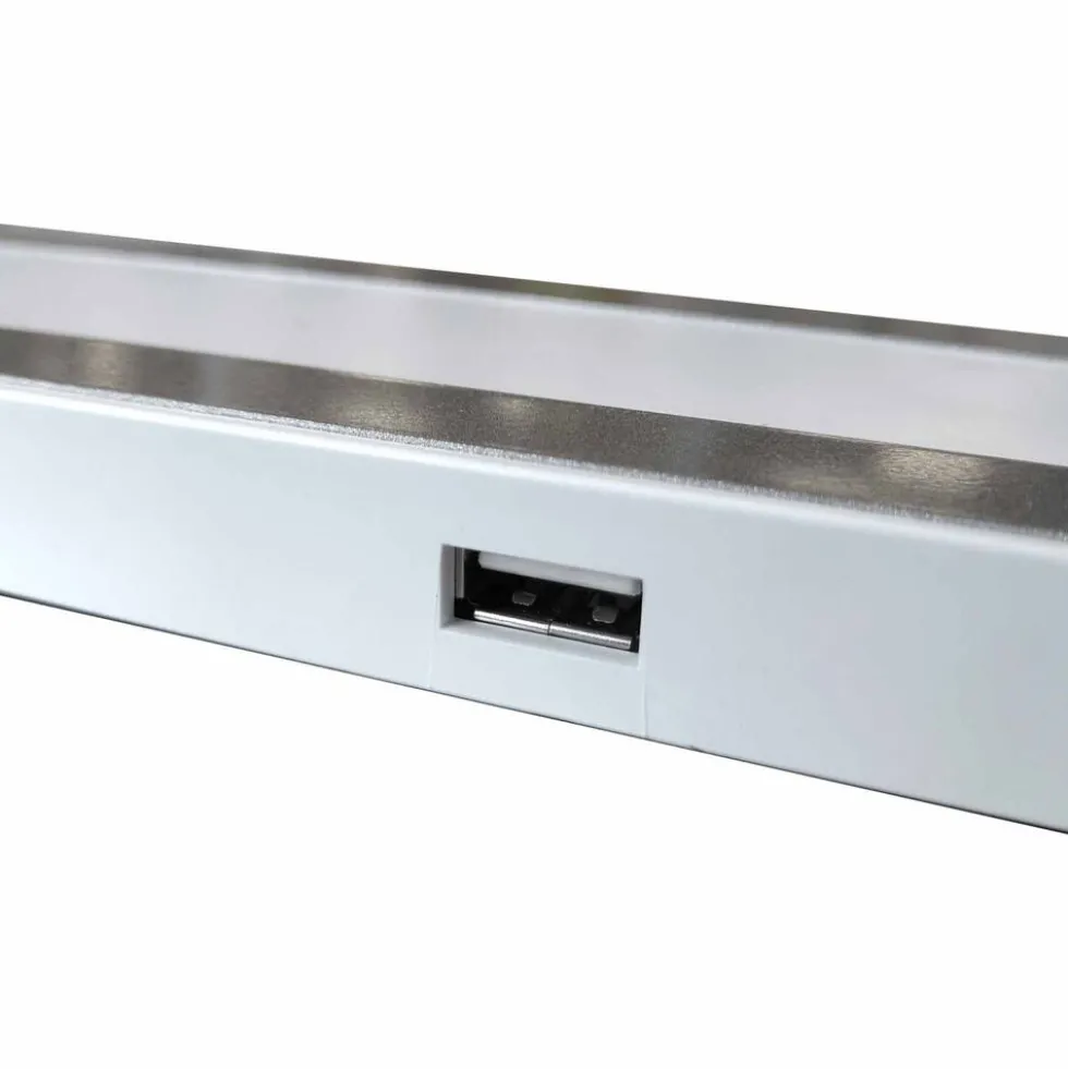 Lampa biurkowa Sanico Goldlux Madera LED, 4000K, biało-srebrna
