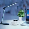 Lampa biurkowa Sanico Goldlux Madera LED, 4000K, czarno-srebrna