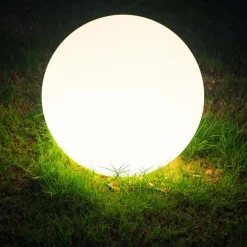 Lampa ogrodowa 30 cm, kula, E27, biała