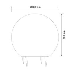 Lampa ogrodowa 40 cm, kula, E27, biała