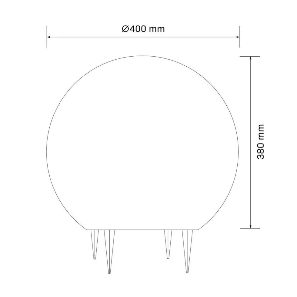 Lampa ogrodowa 40 cm, kula, E27, szara
