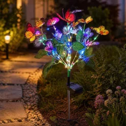 Lampa solarna LED Meven, bukiet motylków, 3 diody LED