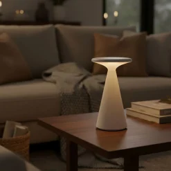Lampa stołowa LED Sanico Goldlux Paros, USB-C, IP44, biała