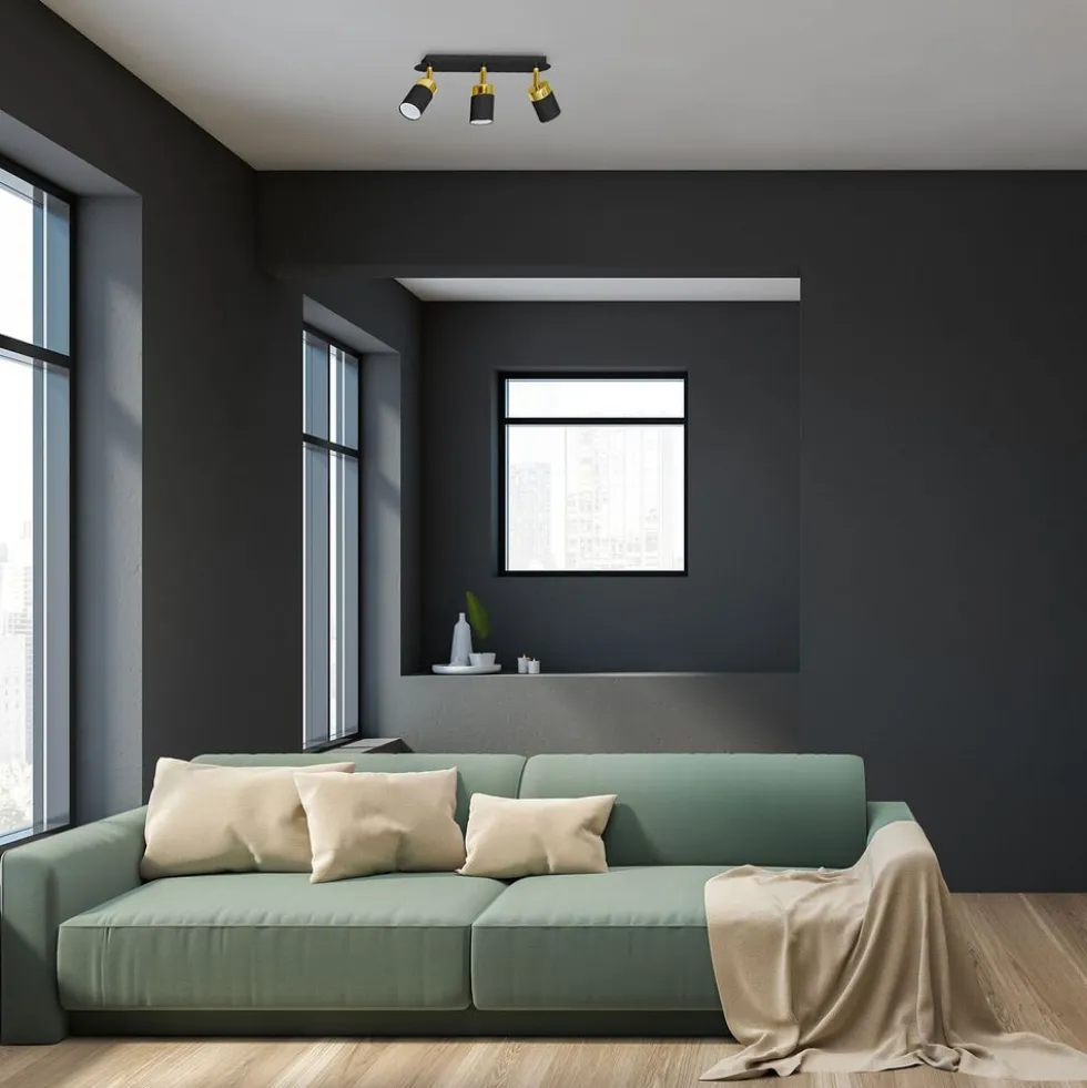 Lampa sufitowa Milagro Joker 3 x GU10, czarno-złota