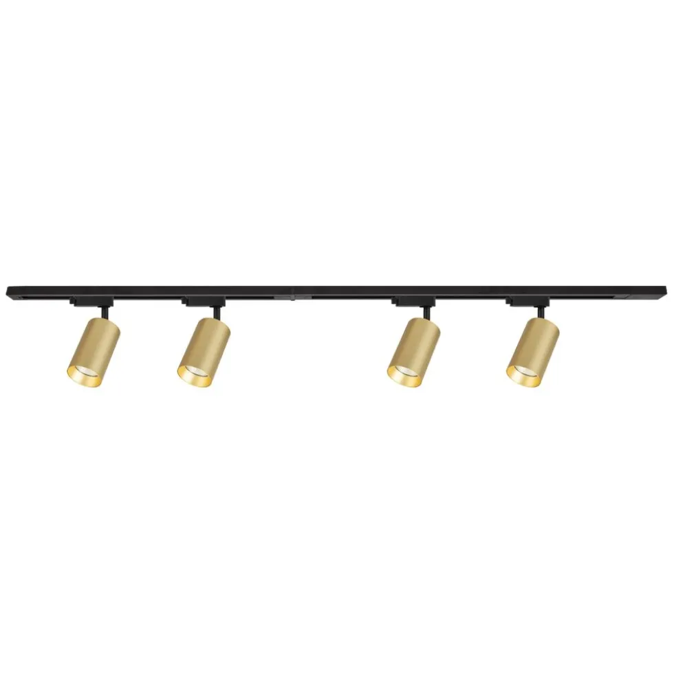 Lampa sufitowa Milagro Pipe Track 4 x GU10, na szynie, 1,5 m, złoty