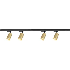 Lampa sufitowa Milagro Pipe Track 4 x GU10, na szynie, 1,5 m, złoty