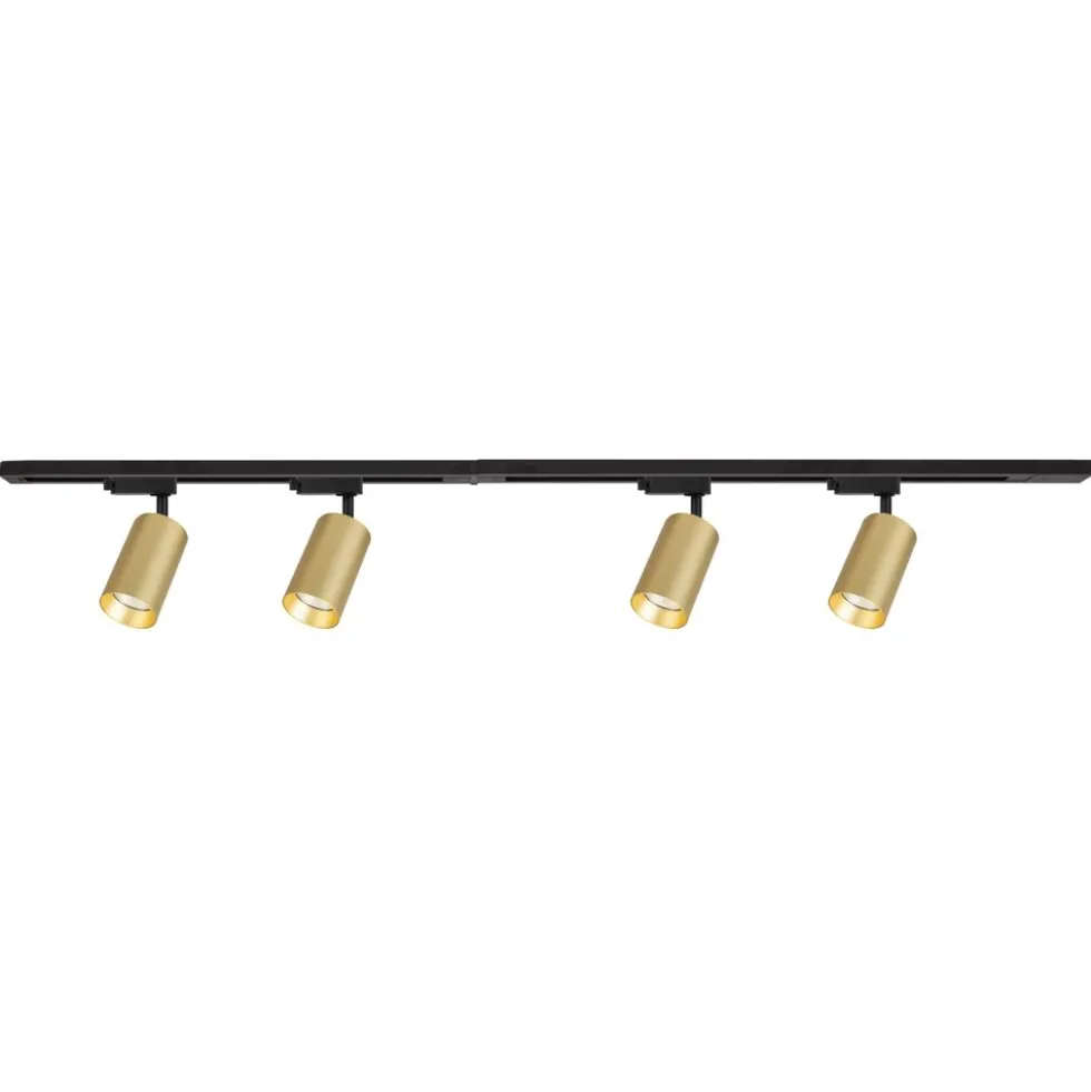 Lampa sufitowa Milagro Pipe Track 4 x GU10, na szynie, 1,5 m, złoty