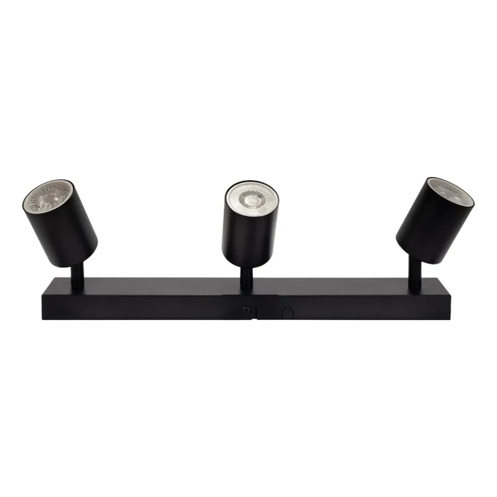 Lampa sufitowa podłużna LED Lethe, 3 punkty świetlne, 345 lm, czarna