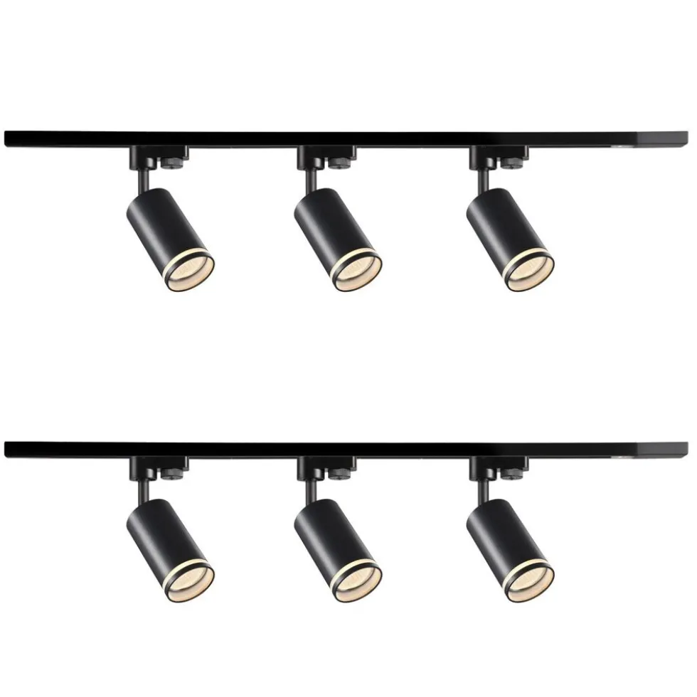 Lampa sufitowa Sanico Goldlux Paris 6 x GU10, na szynie, 2 x 1 m, czarna