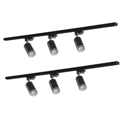 Lampa sufitowa Sanico Goldlux Paris 6 x GU10, na szynie, 2 x 1 m, czarna