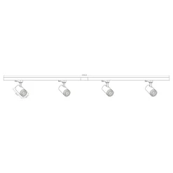 Lampa sufitowa Sanico Goldlux Milano 4 x GU10, na szynie, 2 x 1 m, czarna
