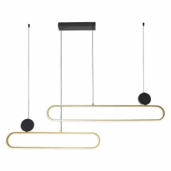 Lampa wisząca LED Sanico Goldlux Florentyna, 48 W, 4000K, złoto-czarna