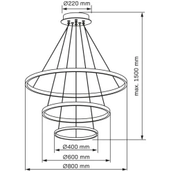 Lampa wisząca LED Sanico Goldlux Lea 3, 60 W, 4000K, srebrna