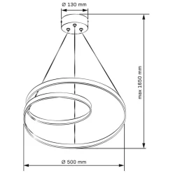Lampa wisząca LED Sanico Goldlux Zefira, 50 cm, 4000K, antracyt