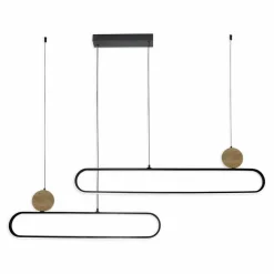 Lampa wisząca LED Sanico Goldlux Florentyna, 48 W, 4000K, trawertyn, czarna