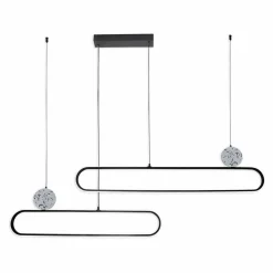 Lampa wisząca LED Sanico Goldlux Florentyna, 48 W, 4000K, lastryko, czarna