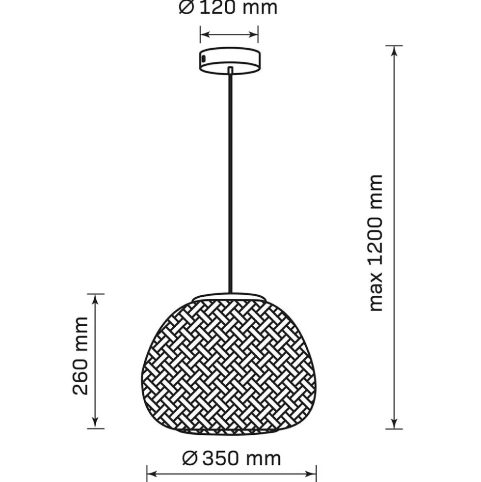 Lampa wisząca Sanico Goldlux Zanzibar Natural, 35 x 26 cm, E27