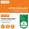 Listwa zasilająca Hykker, z USB, 1,5 m, 5 gniazd, różowa