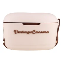 Lodówka turystyczna Vintage Cuisine, 18,8 l, z paskiem do przenoszenia, beżowa
