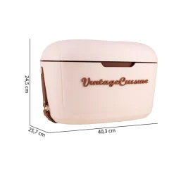 Lodówka turystyczna Vintage Cuisine, 18,8 l, z paskiem do przenoszenia, beżowa