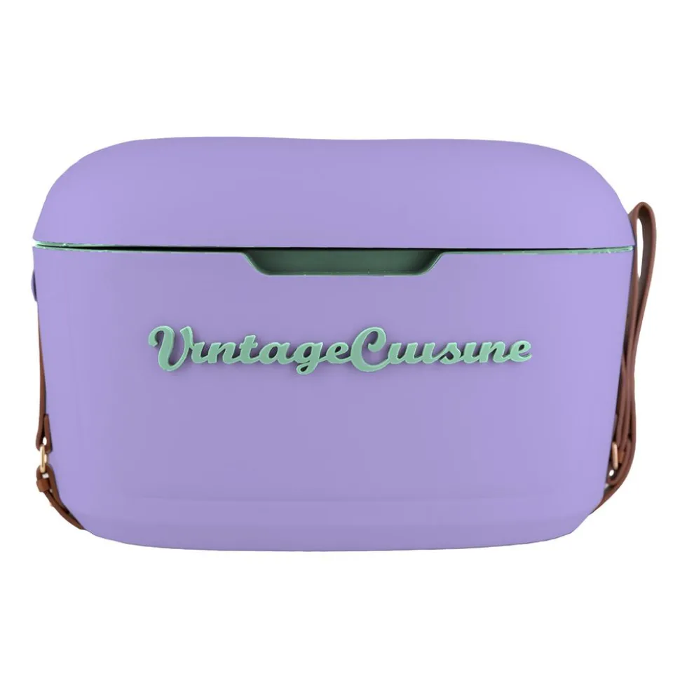 Lodówka turystyczna Vintage Cuisine, 18,8 l, z paskiem do przenoszenia, fioletowa