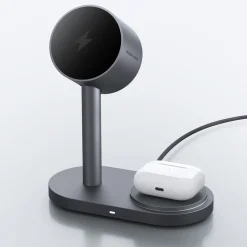 Magnetyczna ładowarka bezprzewodowa 2 w 1 Aukey LC-MC213, QI2.2, 25 W