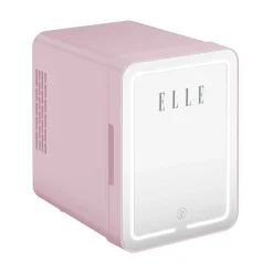 Minilodówka na kosmetyki Elle Home, z lusterkiem LED, 4 l, różowa