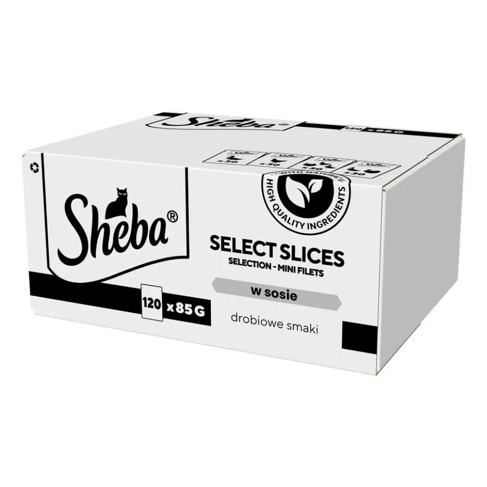 Mokra karma dla kotów Sheba Selection Drobiowe Smaki, w sosie, 120 x 85 g