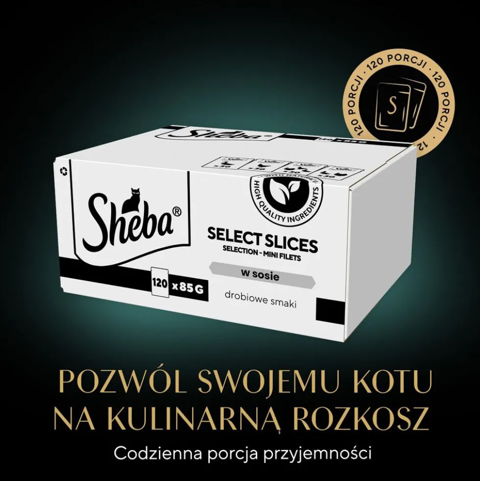 Mokra karma dla kotów Sheba Selection Drobiowe Smaki, w sosie, 120 x 85 g