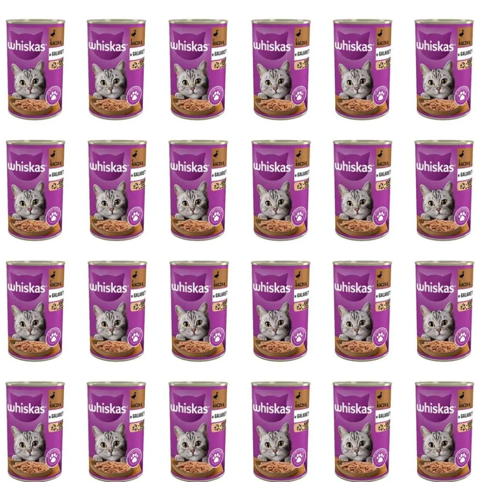 Mokra karma Whiskas, dla dorosłych kotów, z kaczką, 24 x 400 g