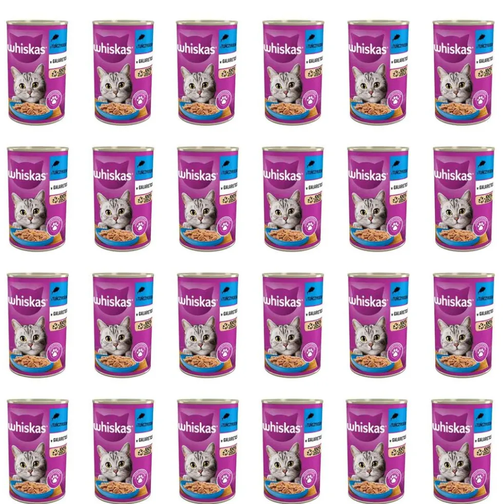 Mokra karma Whiskas, dla dorosłych kotów, z tuńczykiem, 24 x 400 g