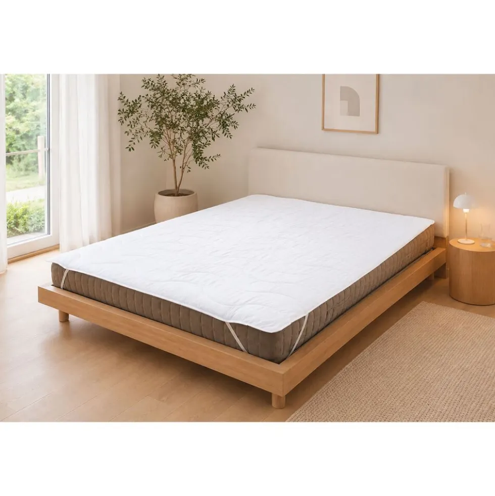 Nakładka na materac 160 x 200 cm Wendre Cotton Percale, biała