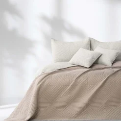 Narzuta na łóżko dwustronna 200 x 220 cm Restilo Softa, beżowa