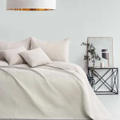 Narzuta na łóżko dwustronna 200 x 220 cm Restilo Softa, kremowa
