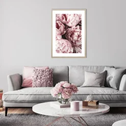 Obraz w ramie, 50 x 70 cm, peonie