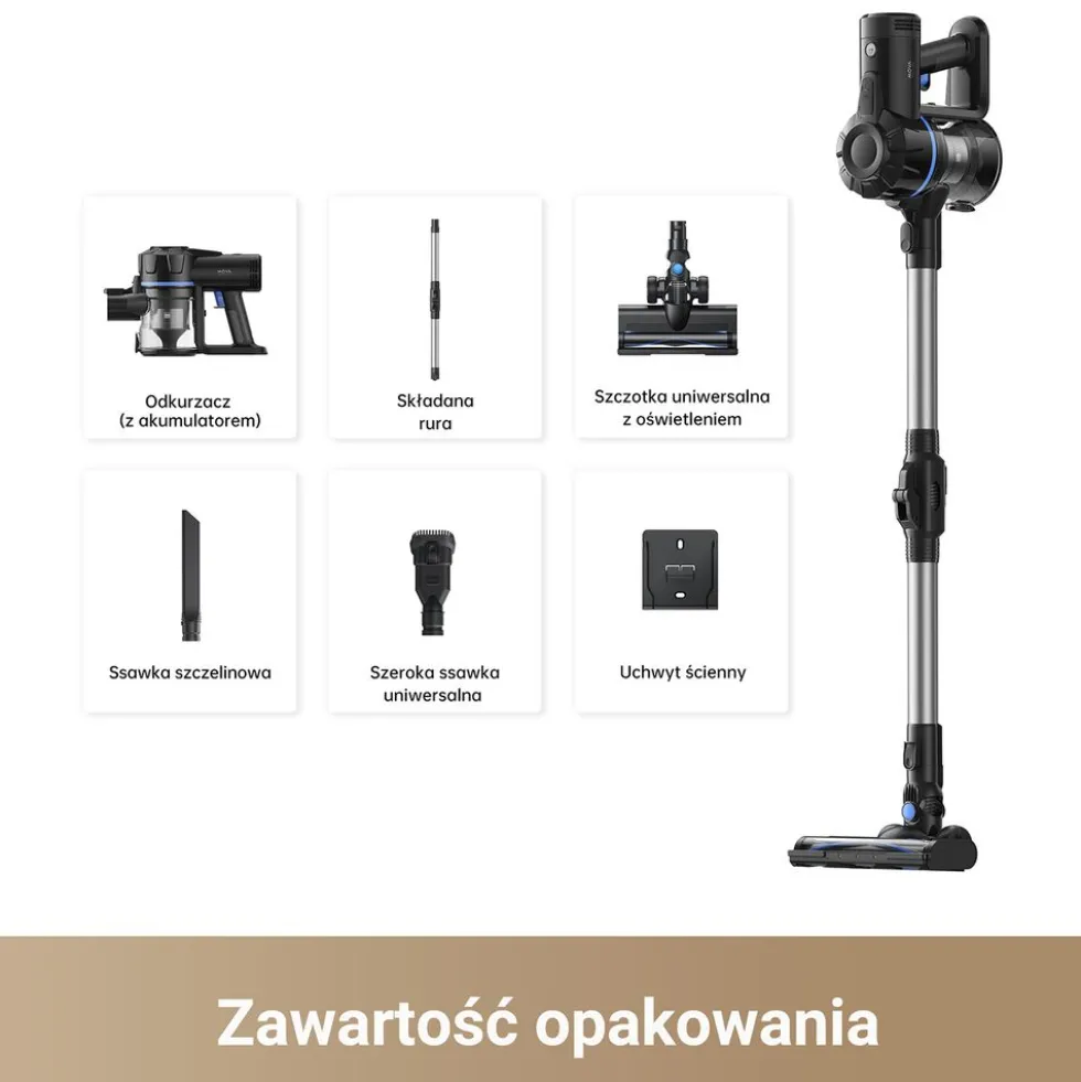 Odkurzacz pionowy Mova J10, bezprzewodowy, 150 W