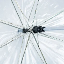 Parasol, 90 cm przezroczysty, niebieska lamówka