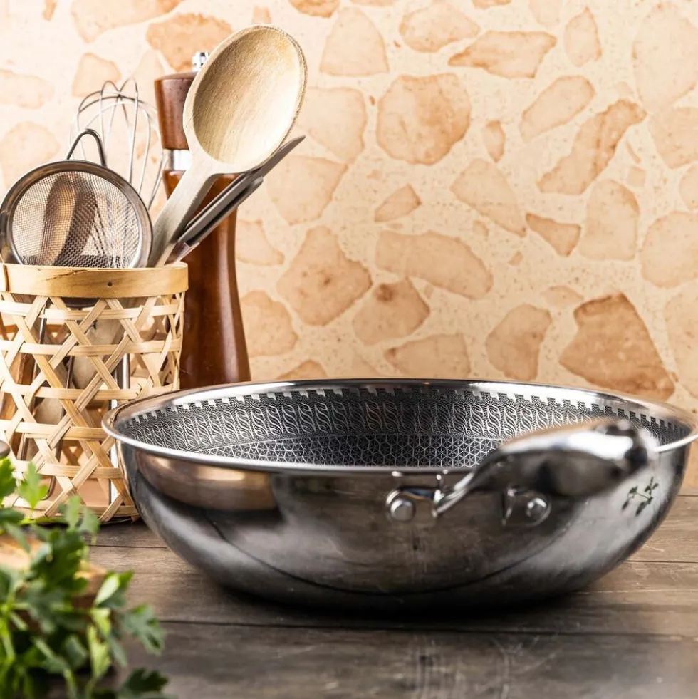 Patelnia wok Klausberg, stal nierdzewna, 28 cm, konstrukcja Triply