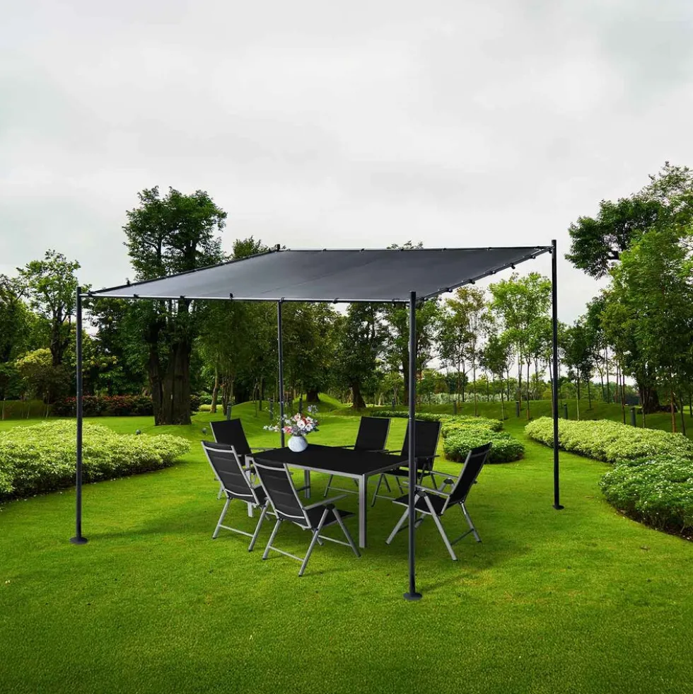 Pergola stalowa do elewacji Jumi, 250 x 250 x 250 cm, czarna